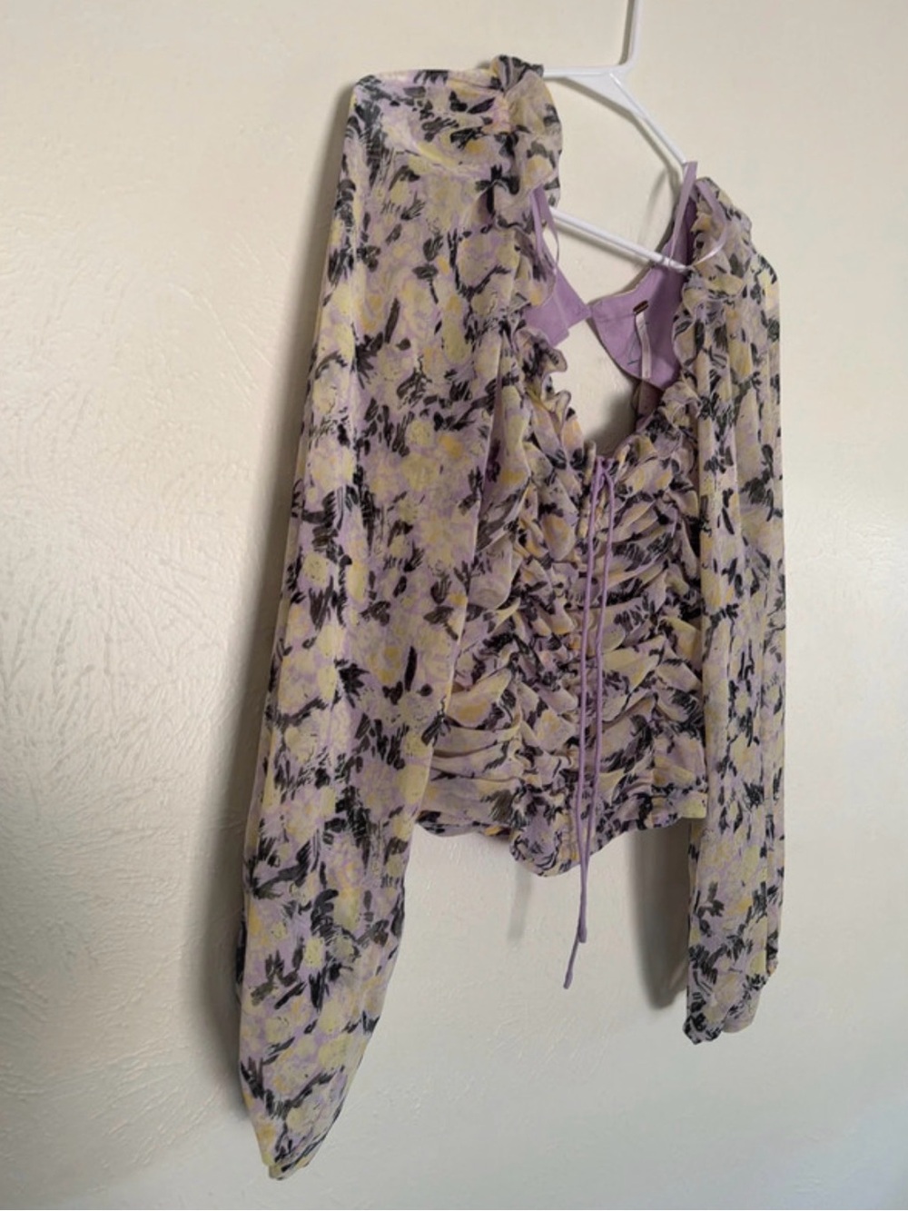 FREE PEOPLE Mabel Printed Womens Blouse Medium - Picture 4 of 6